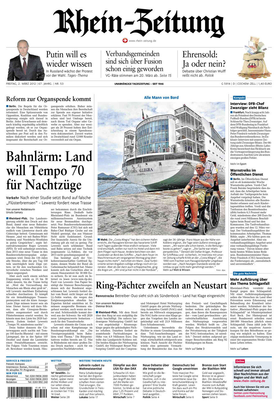 Rhein-Zeitung Kreis Cochem-Zell vom Freitag, 02.03.2012