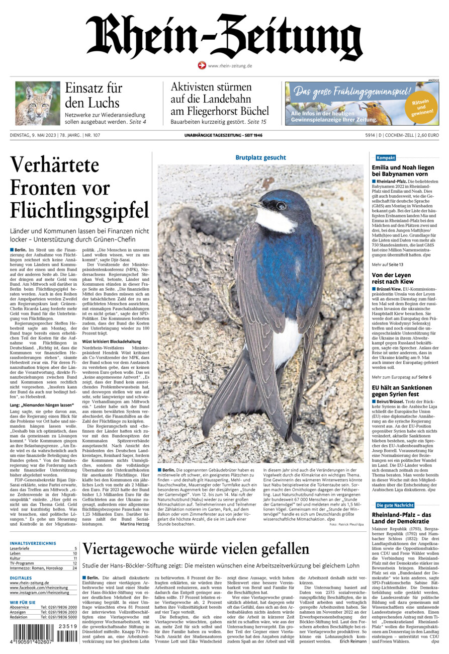 Rhein-Zeitung Kreis Cochem-Zell vom Dienstag, 09.05.2023
