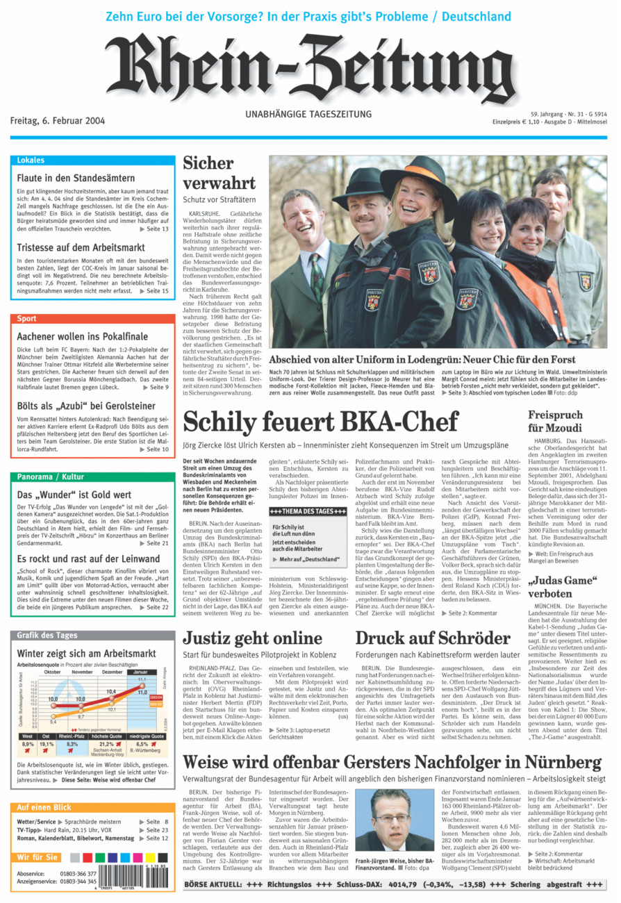 Rhein-Zeitung Kreis Cochem-Zell vom Freitag, 06.02.2004