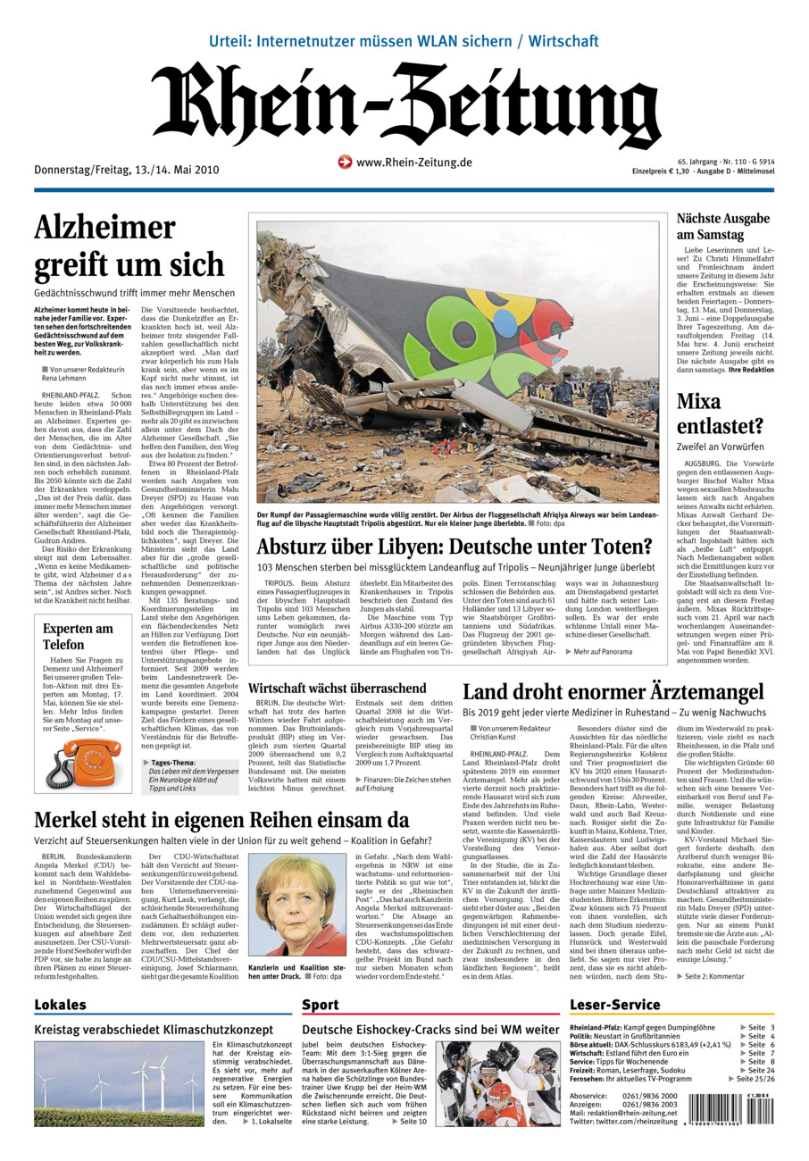 Rhein-Zeitung Kreis Cochem-Zell vom Donnerstag, 13.05.2010