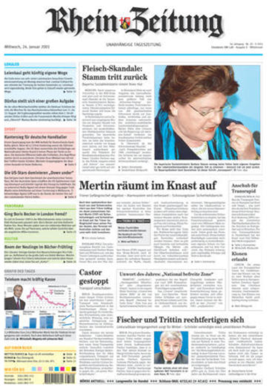 Rhein-Zeitung Kreis Cochem-Zell vom Mittwoch, 24.01.2001