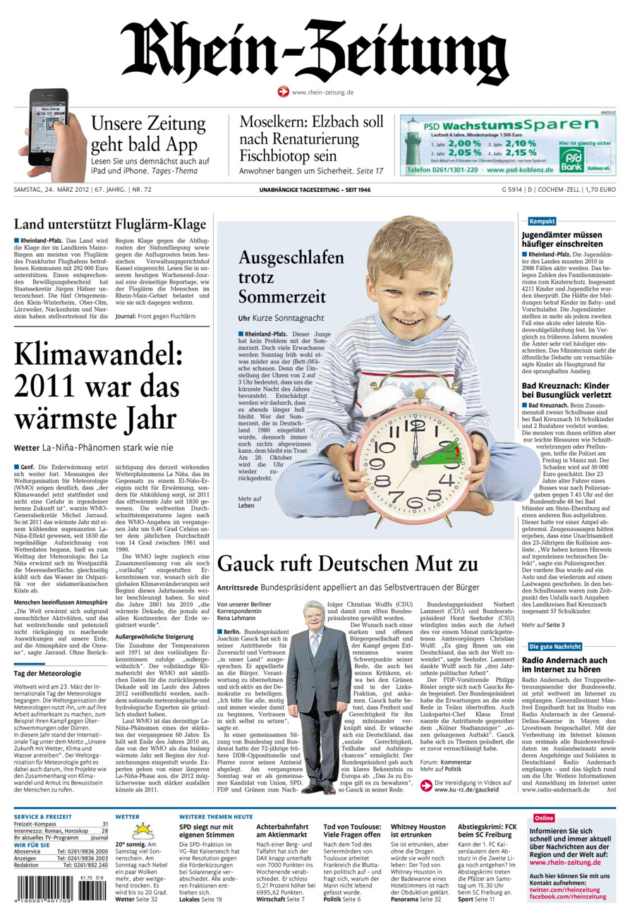 Rhein-Zeitung Kreis Cochem-Zell vom Samstag, 24.03.2012
