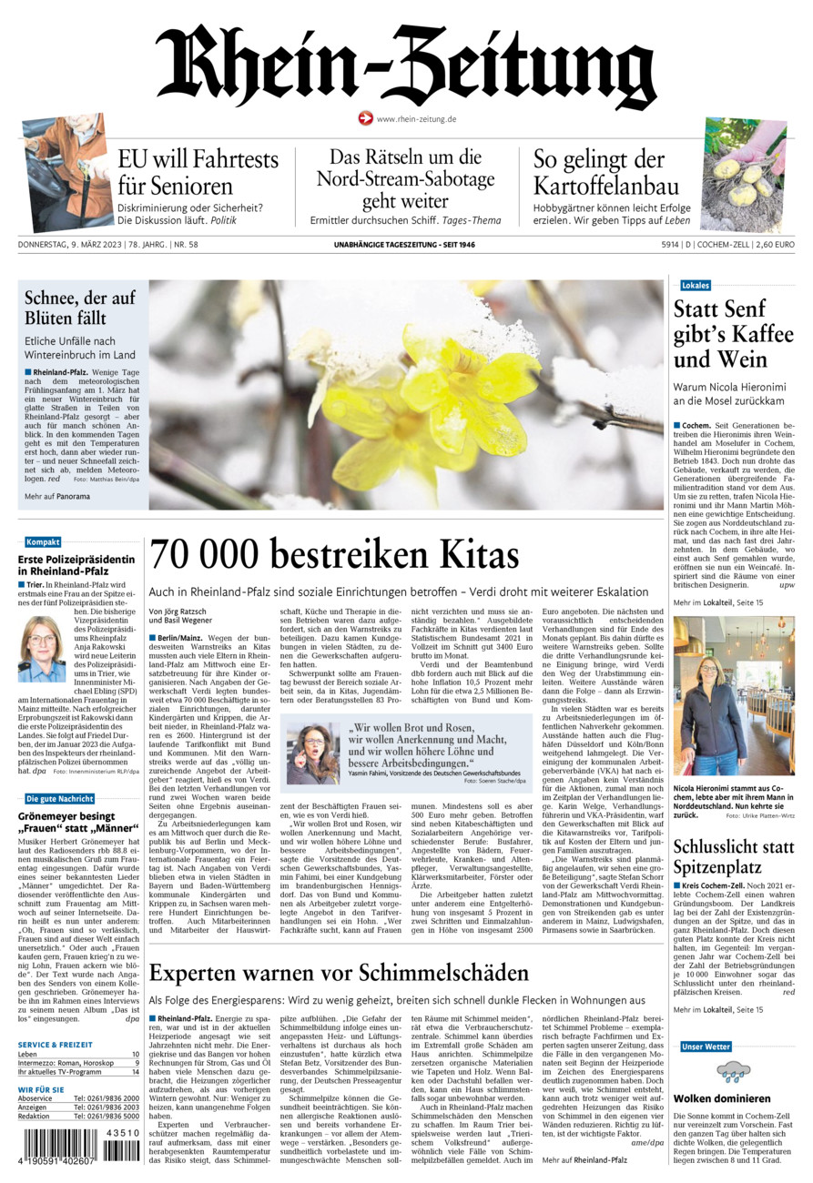 Rhein-Zeitung Kreis Cochem-Zell vom Donnerstag, 09.03.2023