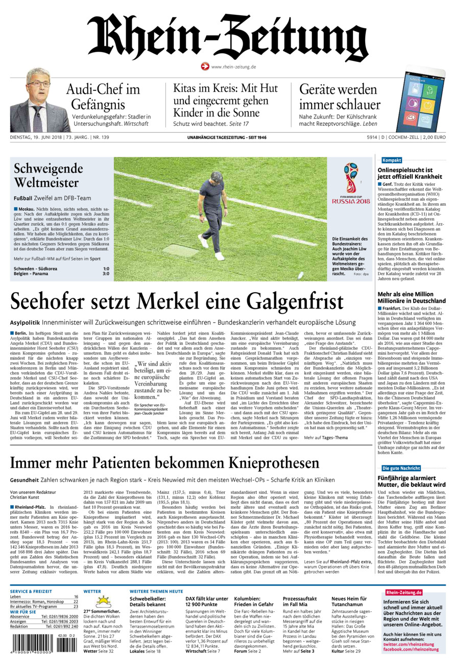 Rhein-Zeitung Kreis Cochem-Zell vom Dienstag, 19.06.2018
