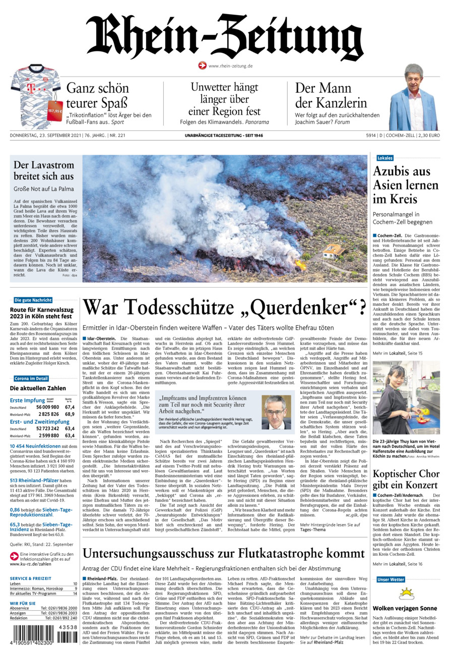 Rhein-Zeitung Kreis Cochem-Zell vom Donnerstag, 23.09.2021