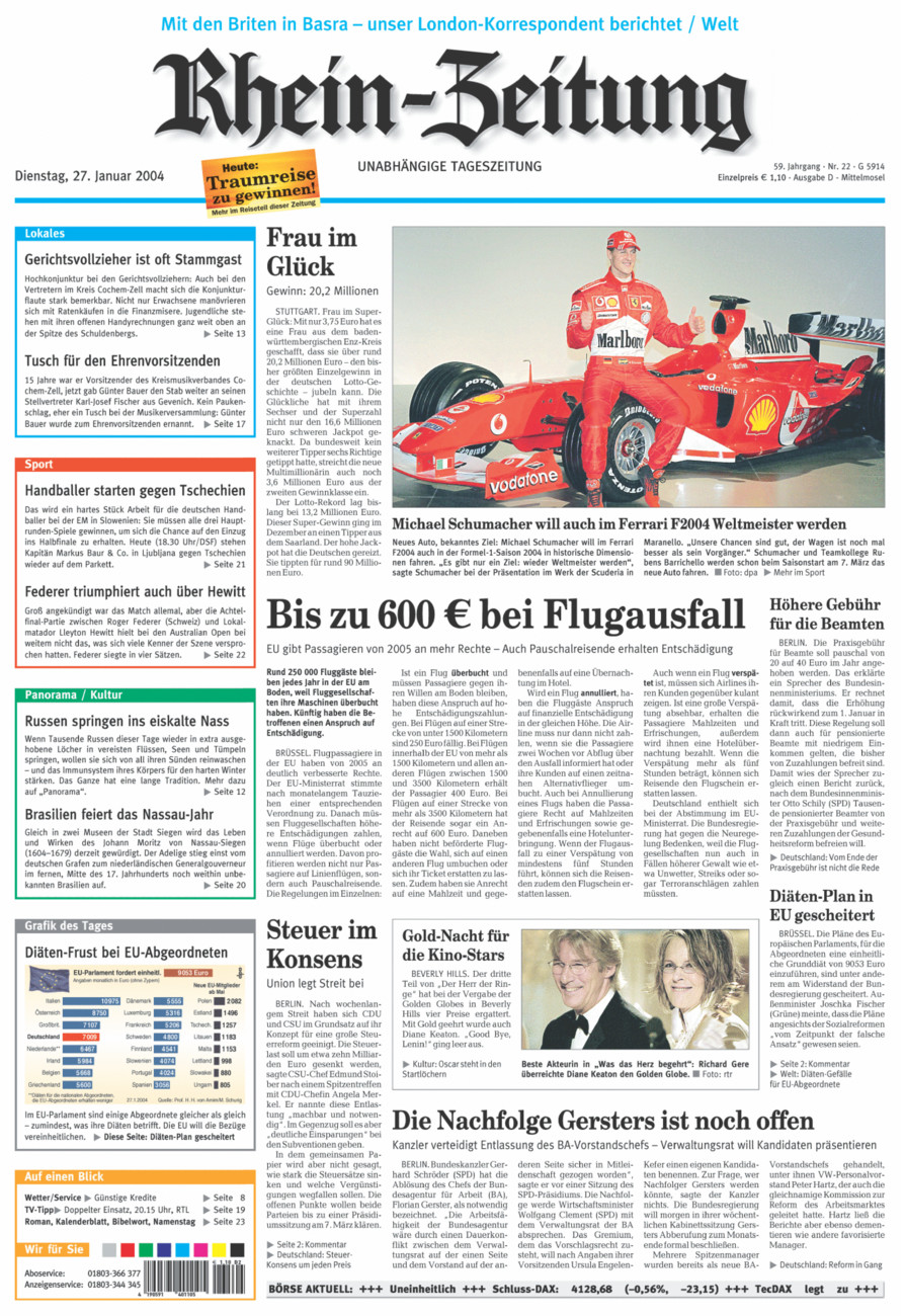 Rhein-Zeitung Kreis Cochem-Zell vom Dienstag, 27.01.2004