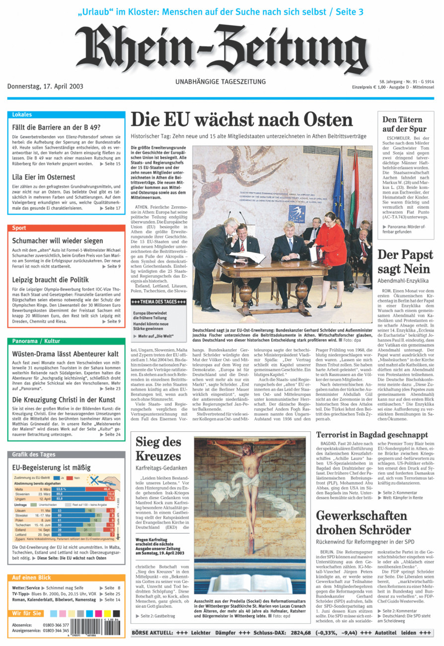 Rhein-Zeitung Kreis Cochem-Zell vom Donnerstag, 17.04.2003