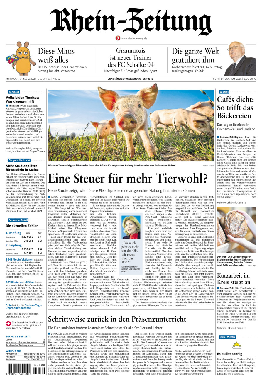Rhein-Zeitung Kreis Cochem-Zell vom Mittwoch, 03.03.2021