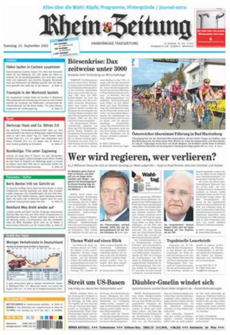 Rhein-Zeitung Kreis Cochem-Zell vom Samstag, 21.09.2002