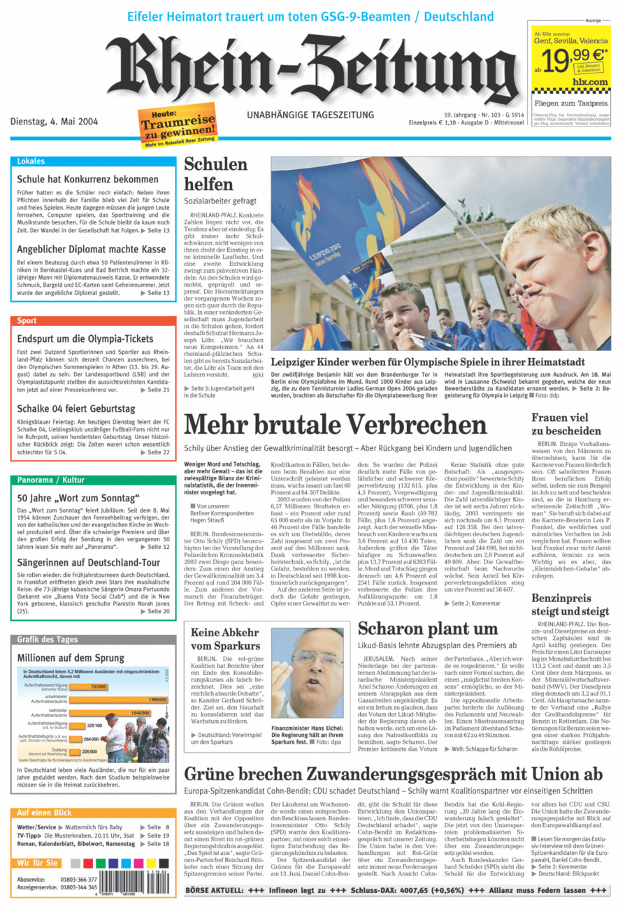 Rhein-Zeitung Kreis Cochem-Zell vom Dienstag, 04.05.2004