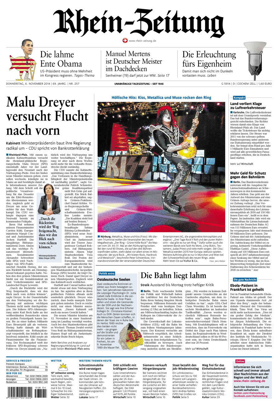 Rhein-Zeitung Kreis Cochem-Zell vom Donnerstag, 06.11.2014