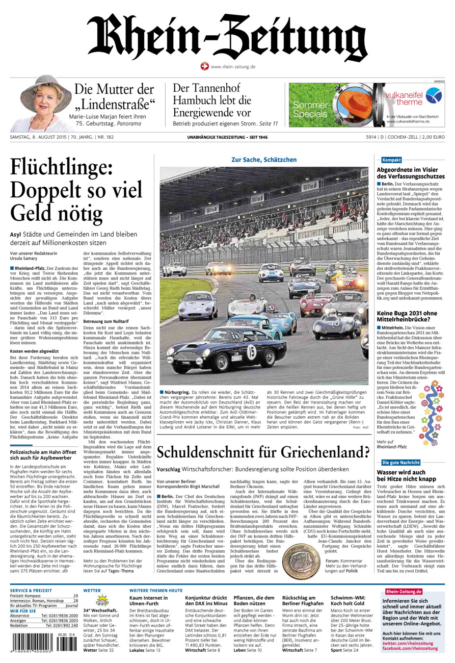 Rhein-Zeitung Kreis Cochem-Zell vom Samstag, 08.08.2015