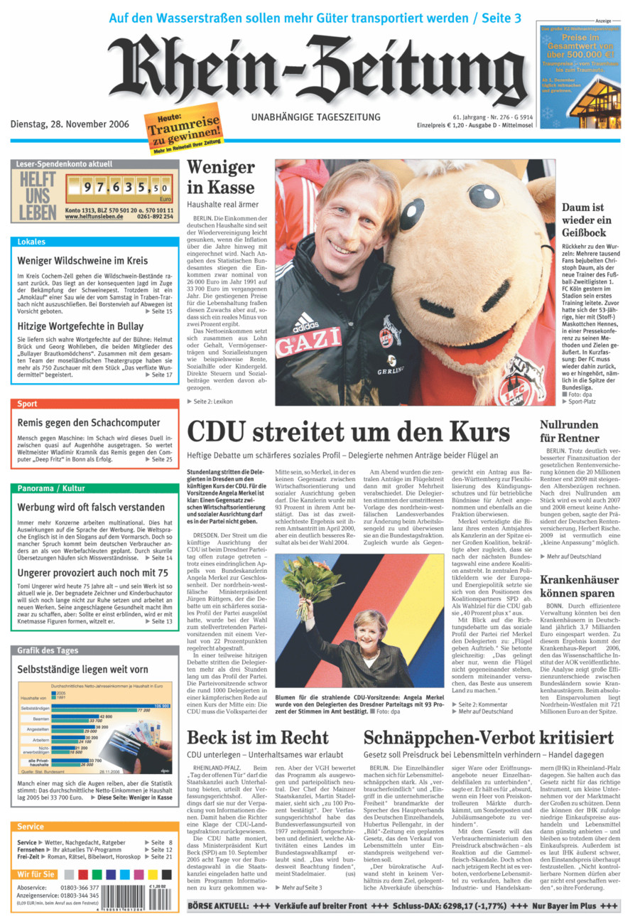 Rhein-Zeitung Kreis Cochem-Zell vom Dienstag, 28.11.2006