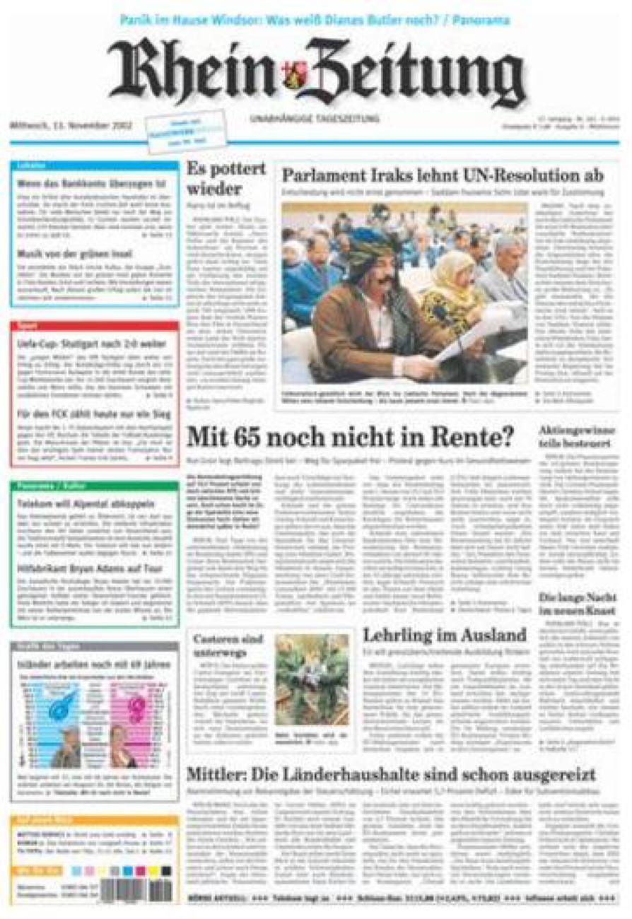 Rhein-Zeitung Kreis Cochem-Zell vom Mittwoch, 13.11.2002