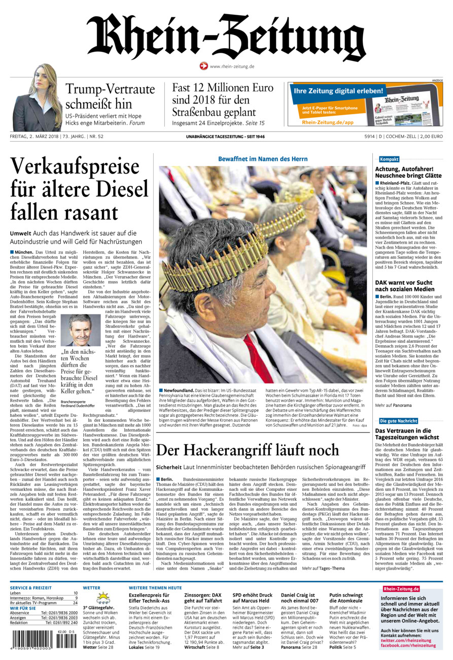 Rhein-Zeitung Kreis Cochem-Zell vom Freitag, 02.03.2018