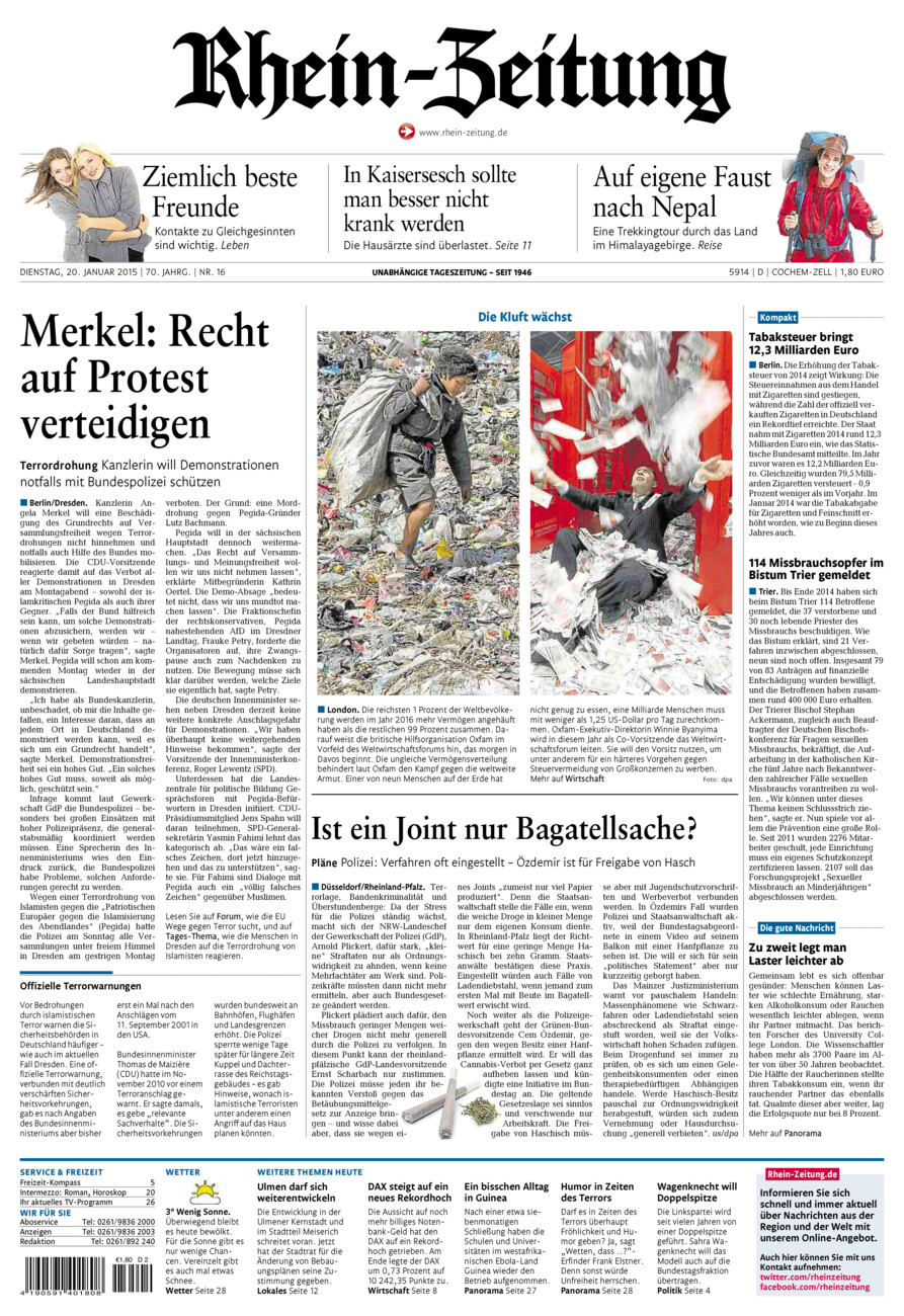 Rhein-Zeitung Kreis Cochem-Zell vom Dienstag, 20.01.2015