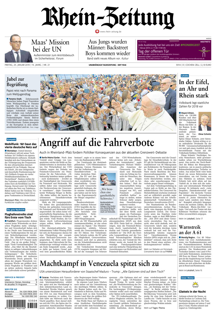 Rhein-Zeitung Kreis Cochem-Zell vom Freitag, 25.01.2019