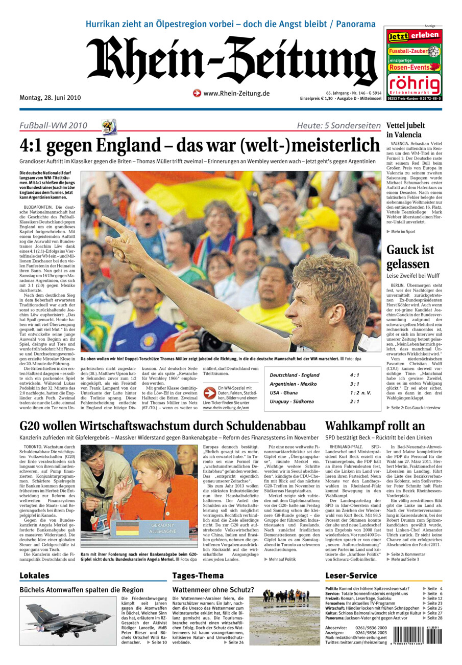 Rhein-Zeitung Kreis Cochem-Zell vom Montag, 28.06.2010