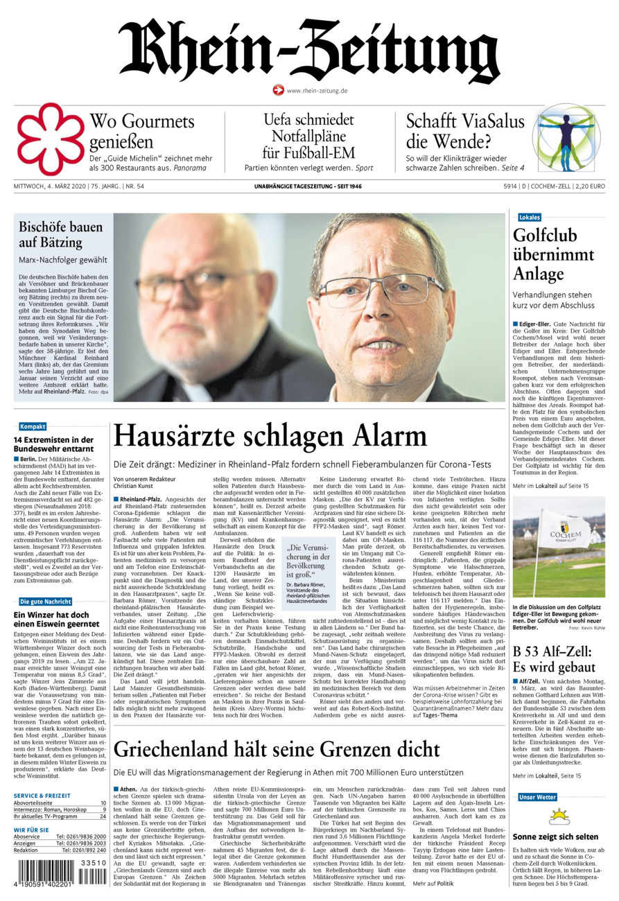Rhein-Zeitung Kreis Cochem-Zell vom Mittwoch, 04.03.2020