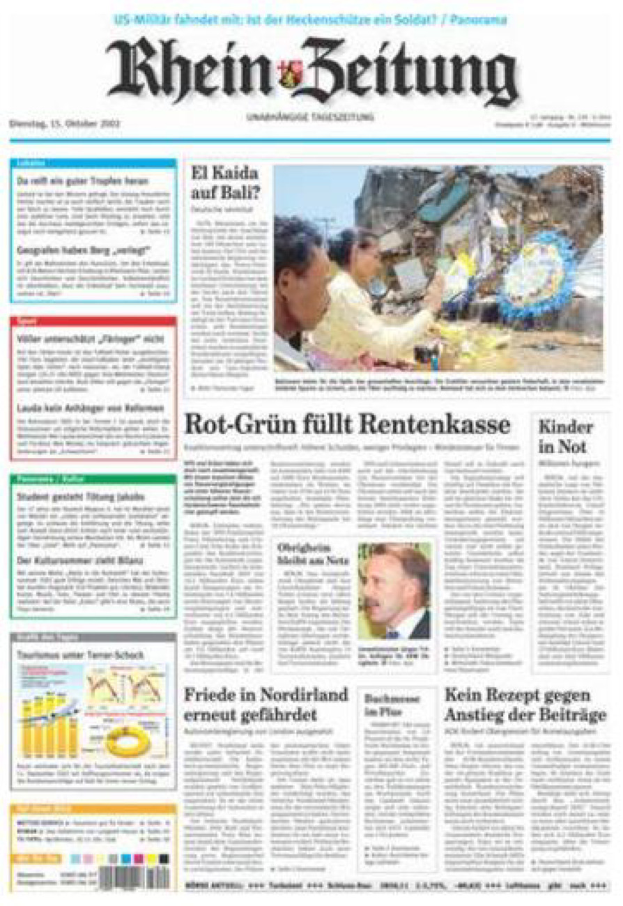 Rhein-Zeitung Kreis Cochem-Zell vom Dienstag, 15.10.2002