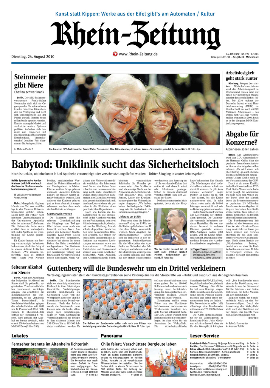 Rhein-Zeitung Kreis Cochem-Zell vom Dienstag, 24.08.2010