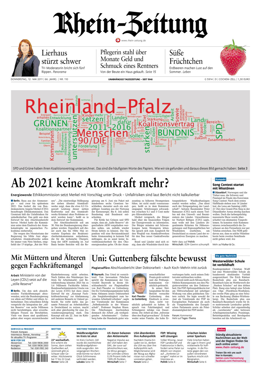 Rhein-Zeitung Kreis Cochem-Zell vom Donnerstag, 12.05.2011