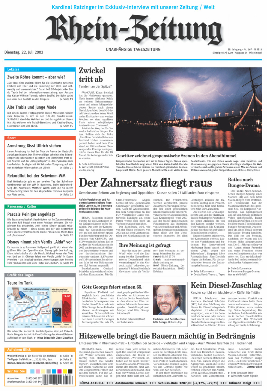 Rhein-Zeitung Kreis Cochem-Zell vom Dienstag, 22.07.2003