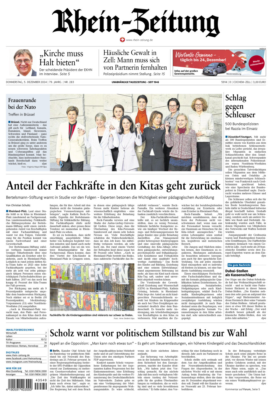 Rhein-Zeitung Kreis Cochem-Zell vom Donnerstag, 05.12.2024