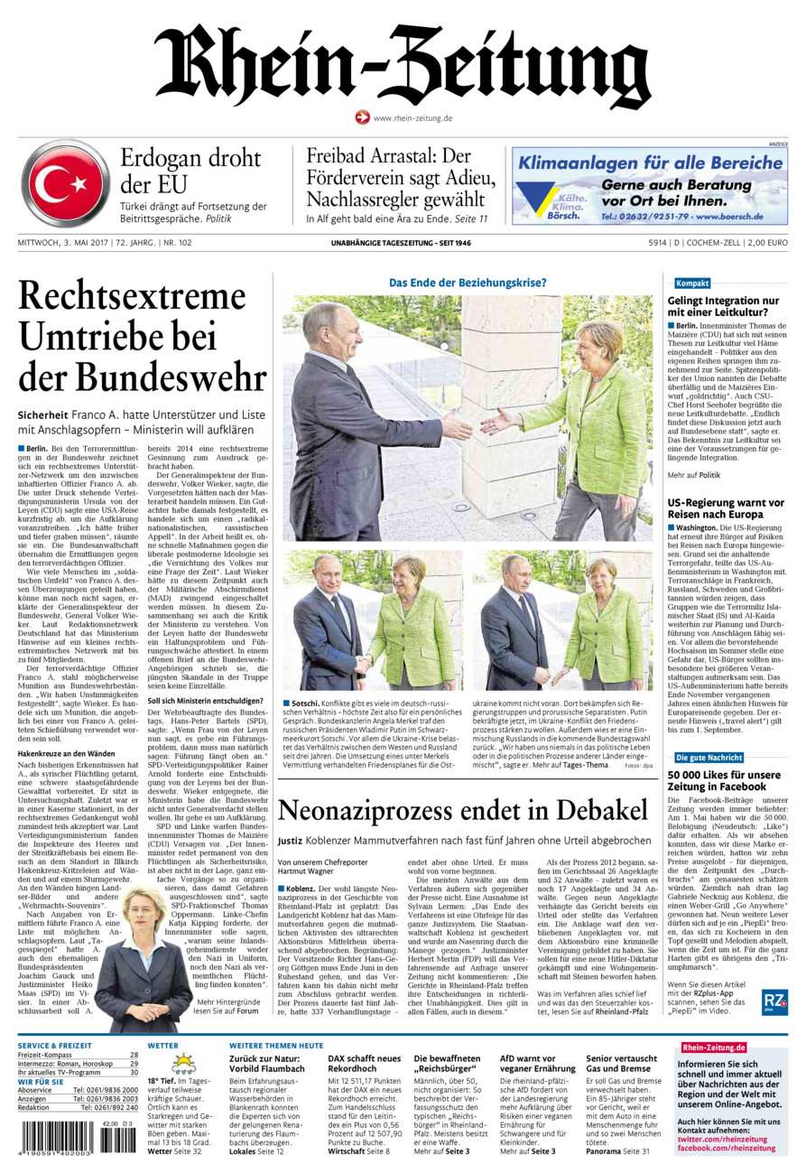 Rhein-Zeitung Kreis Cochem-Zell vom Mittwoch, 03.05.2017