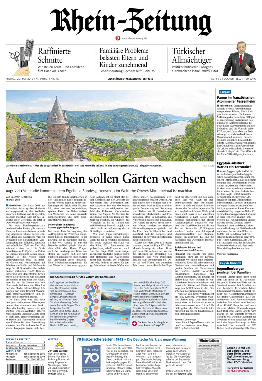 Rhein-Zeitung Kreis Cochem-Zell vom Freitag, 20.05.2016