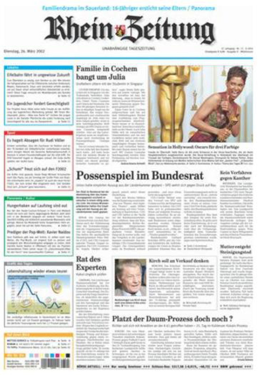 Rhein-Zeitung Kreis Cochem-Zell vom Dienstag, 26.03.2002