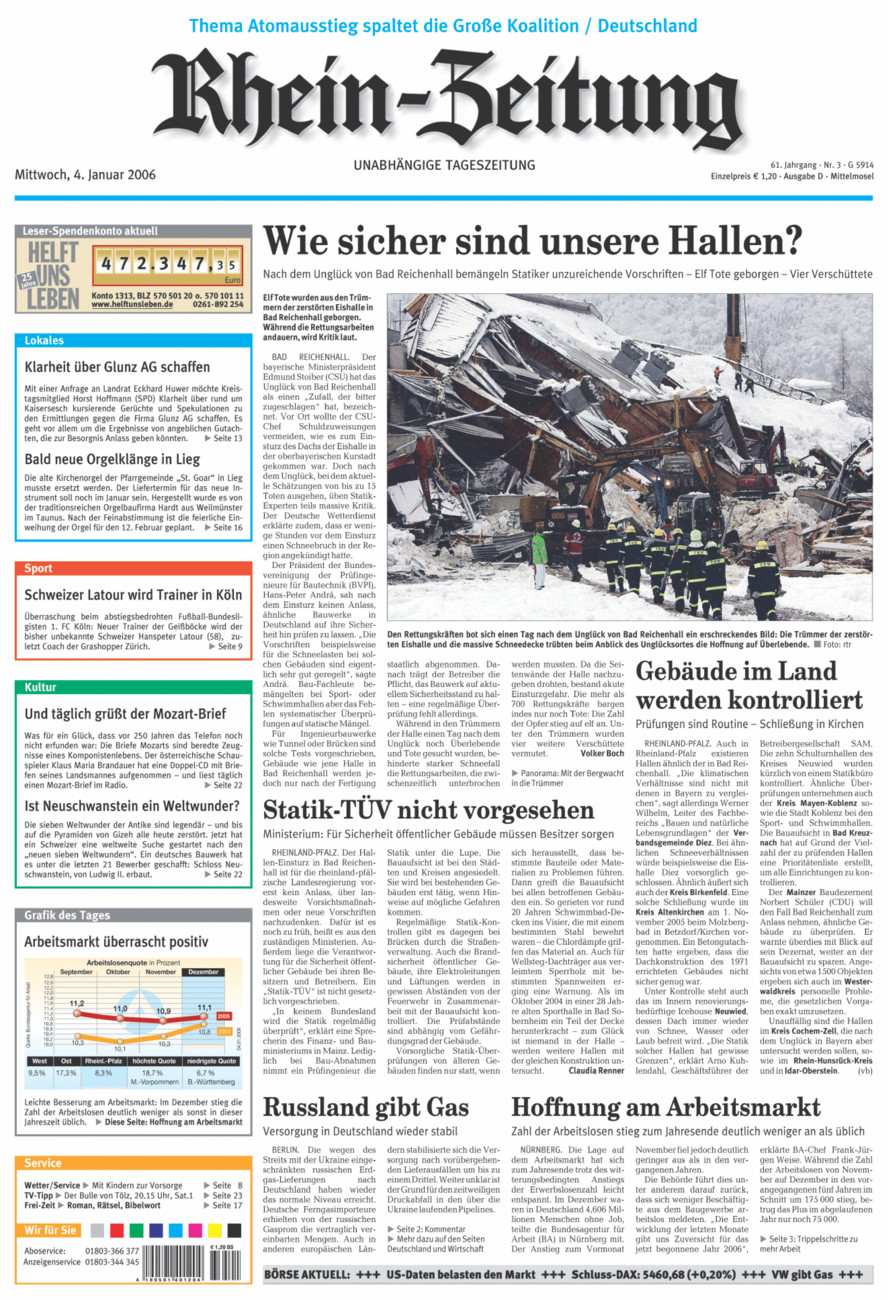 Rhein-Zeitung Kreis Cochem-Zell vom Mittwoch, 04.01.2006