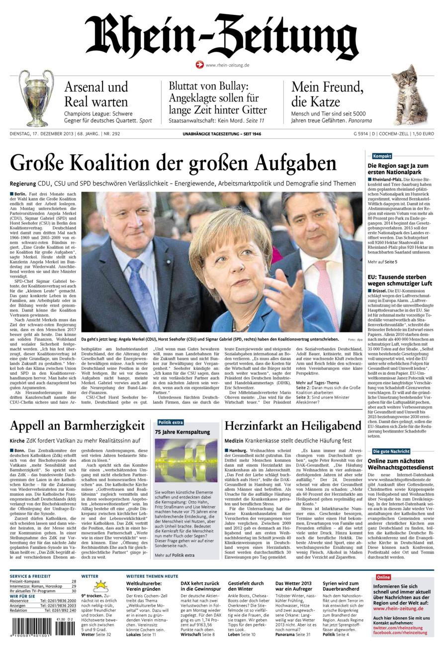 Rhein-Zeitung Kreis Cochem-Zell vom Dienstag, 17.12.2013