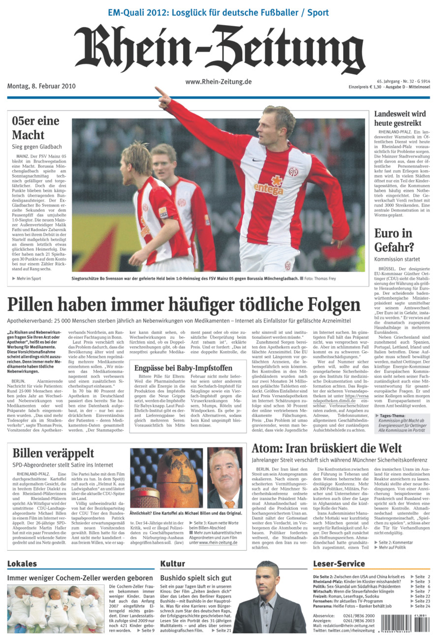 Rhein-Zeitung Kreis Cochem-Zell vom Montag, 08.02.2010