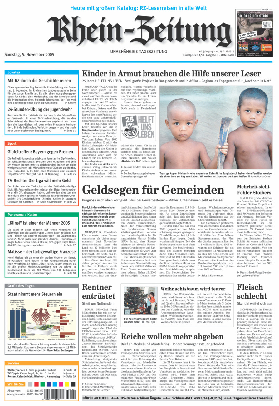 Rhein-Zeitung Kreis Cochem-Zell vom Samstag, 05.11.2005