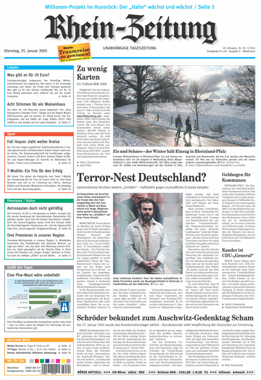 Rhein-Zeitung Kreis Cochem-Zell vom Dienstag, 25.01.2005