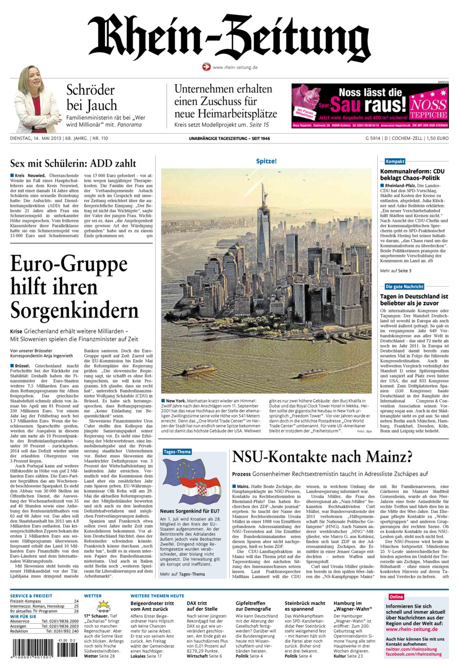 Rhein-Zeitung Kreis Cochem-Zell vom Dienstag, 14.05.2013