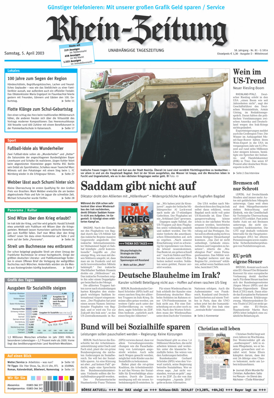 Rhein-Zeitung Kreis Cochem-Zell vom Samstag, 05.04.2003