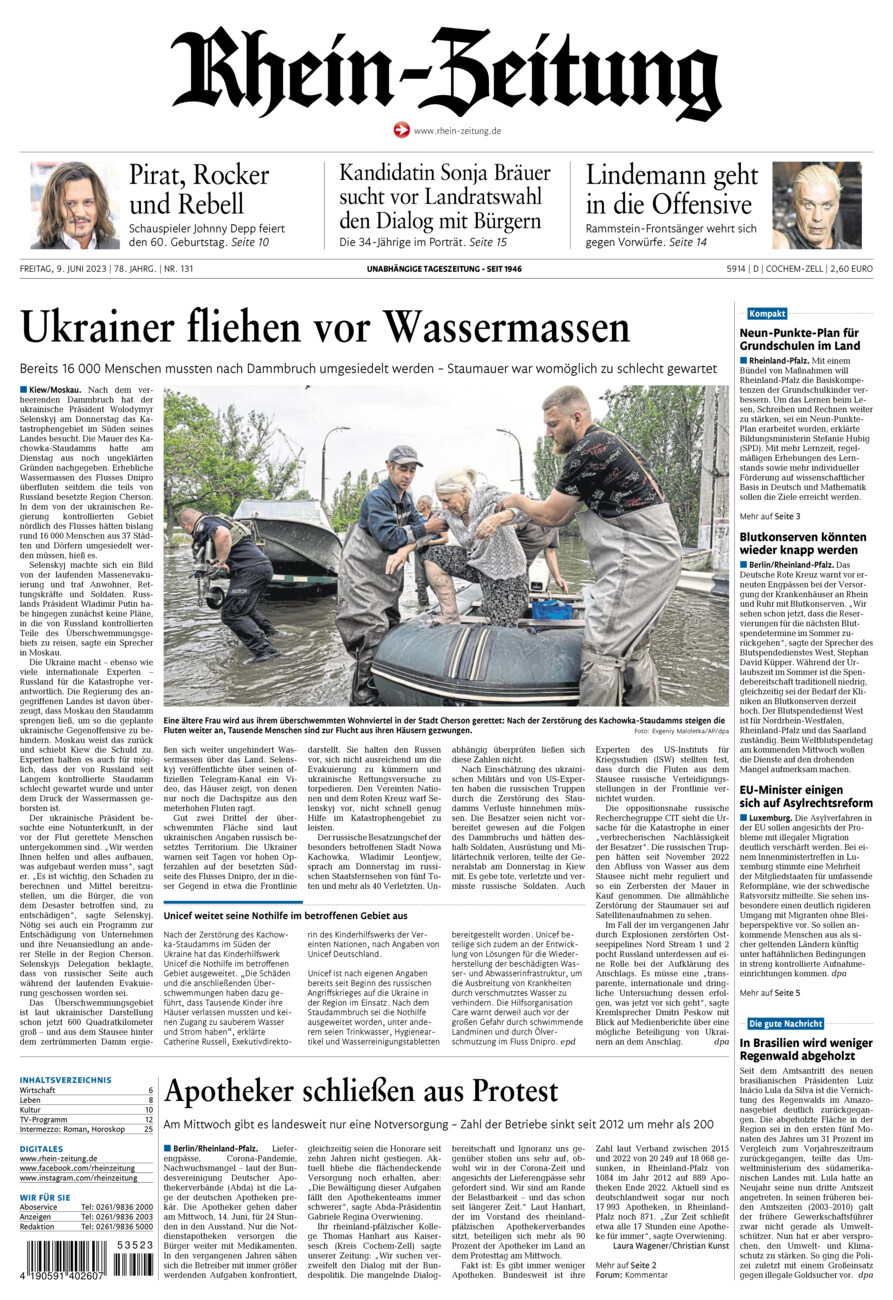 Rhein-Zeitung Kreis Cochem-Zell vom Freitag, 09.06.2023