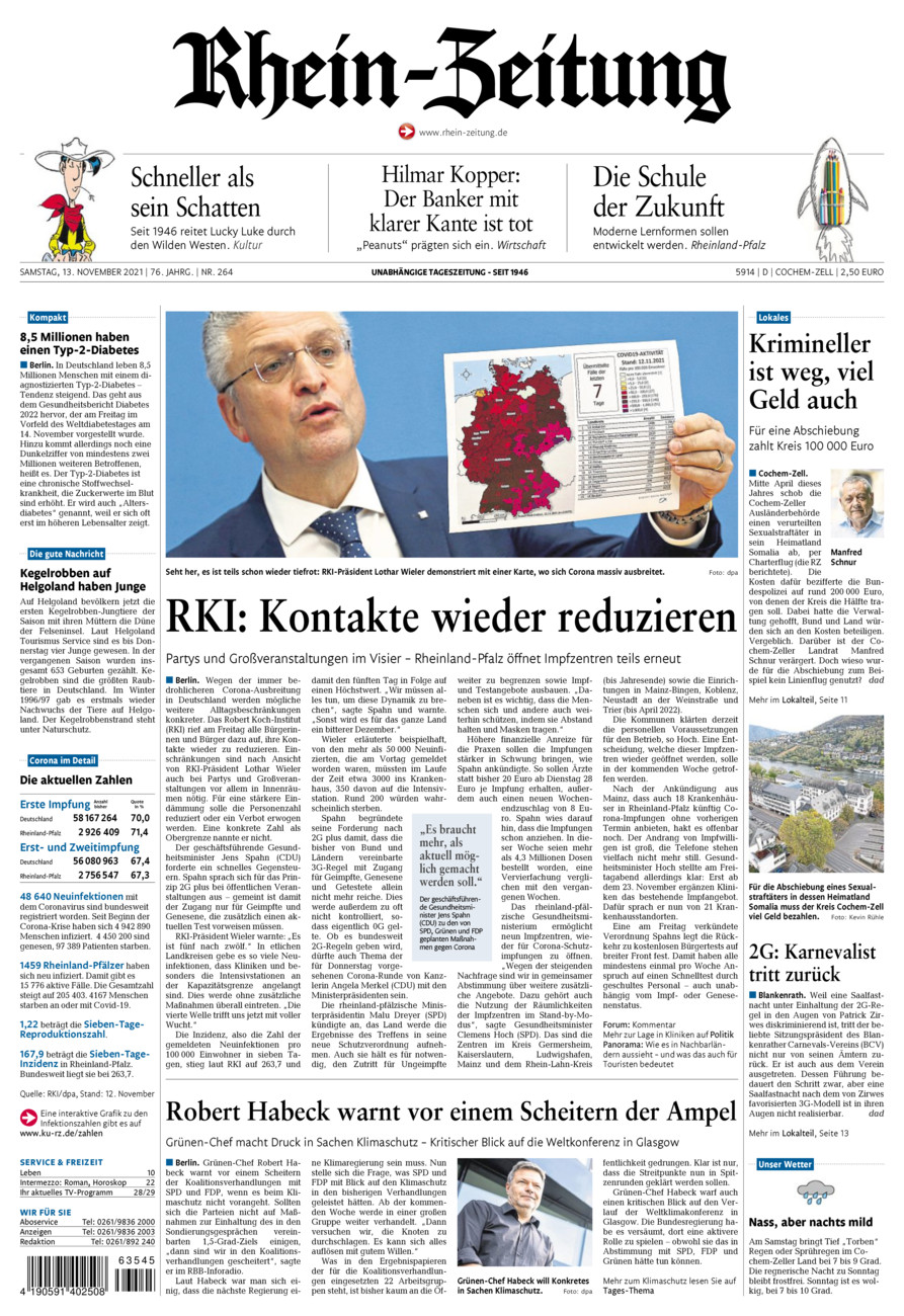 Rhein-Zeitung Kreis Cochem-Zell vom Samstag, 13.11.2021