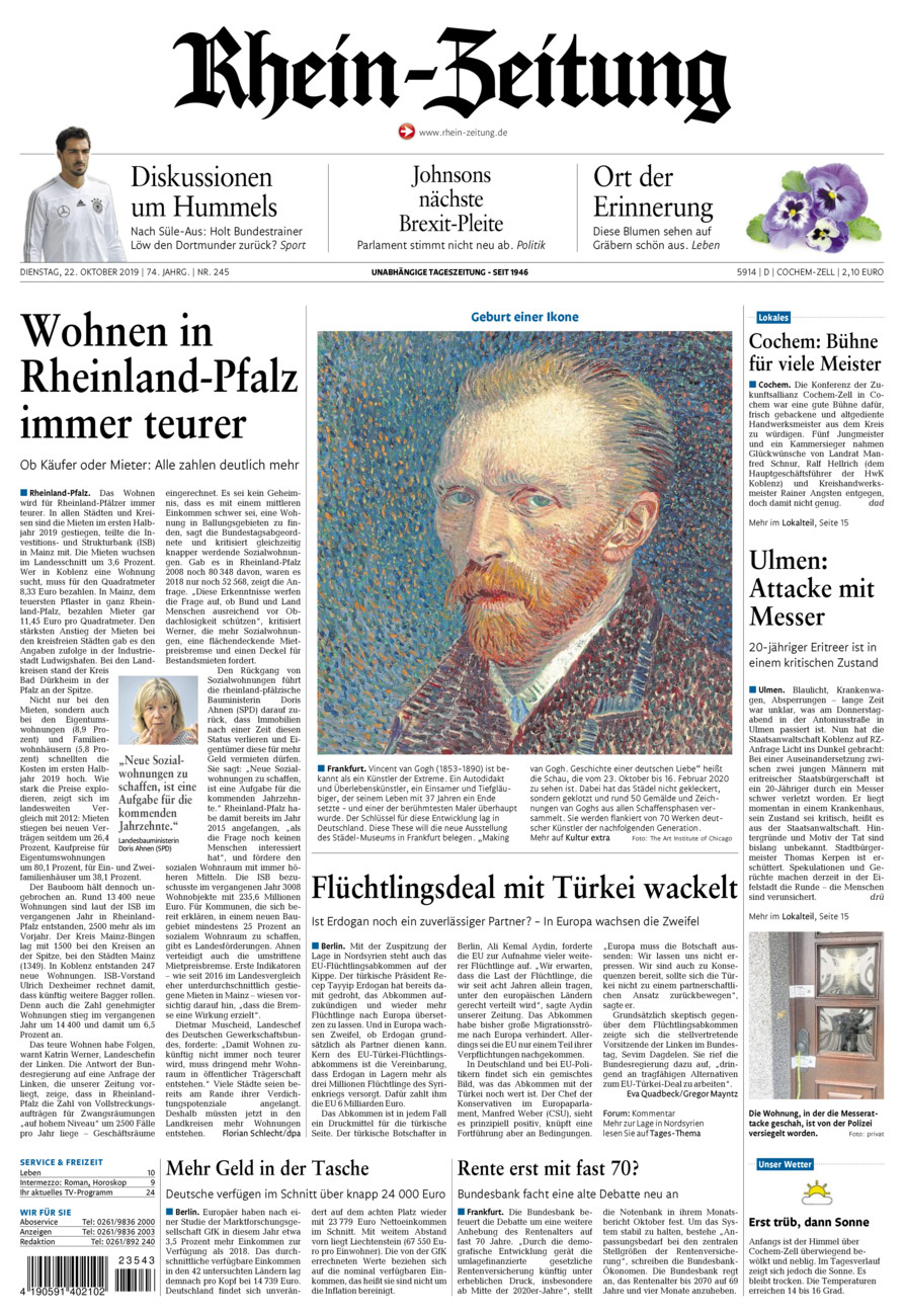 Rhein-Zeitung Kreis Cochem-Zell vom Dienstag, 22.10.2019