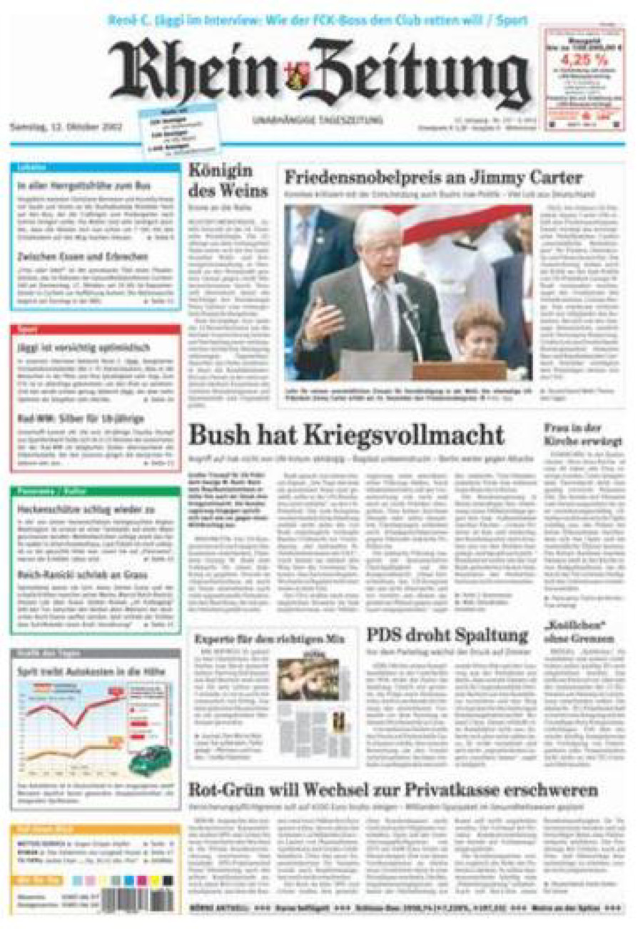 Rhein-Zeitung Kreis Cochem-Zell vom Samstag, 12.10.2002