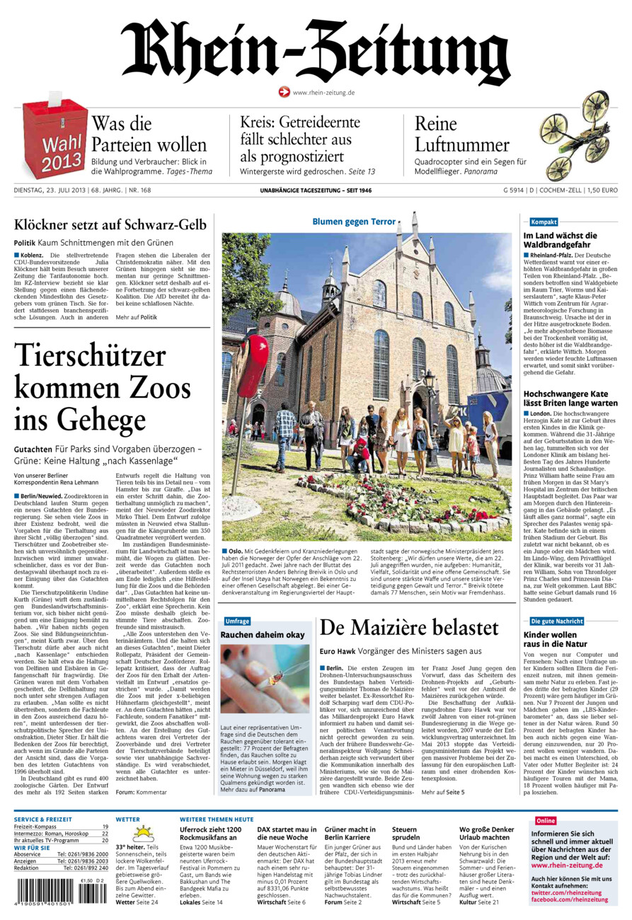 Rhein-Zeitung Kreis Cochem-Zell vom Dienstag, 23.07.2013
