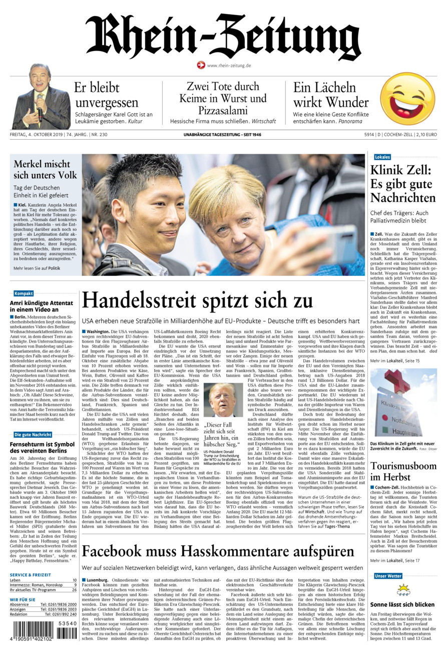 Rhein-Zeitung Kreis Cochem-Zell vom Freitag, 04.10.2019
