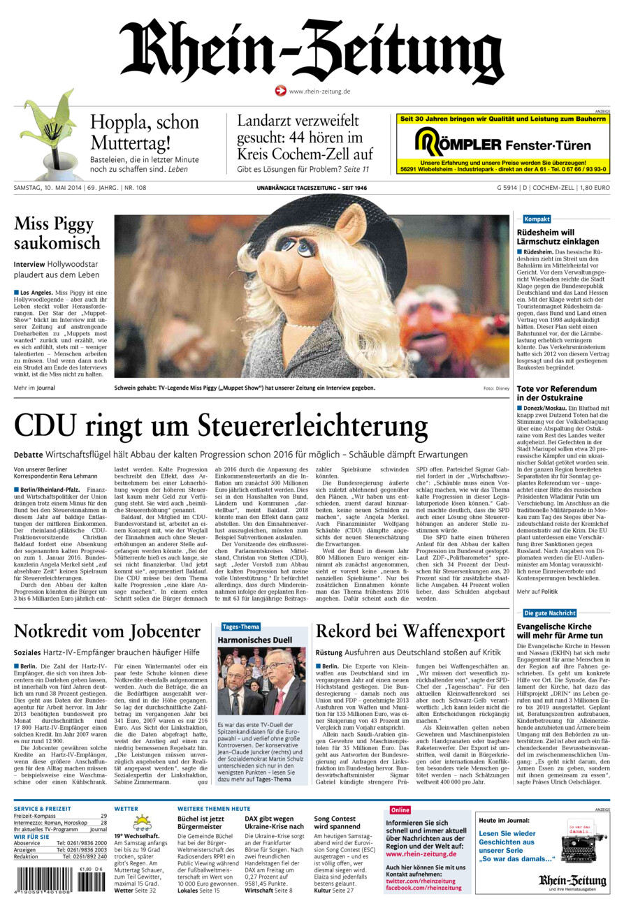Rhein-Zeitung Kreis Cochem-Zell vom Samstag, 10.05.2014