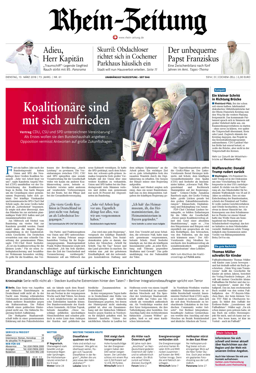 Rhein-Zeitung Kreis Cochem-Zell vom Dienstag, 13.03.2018