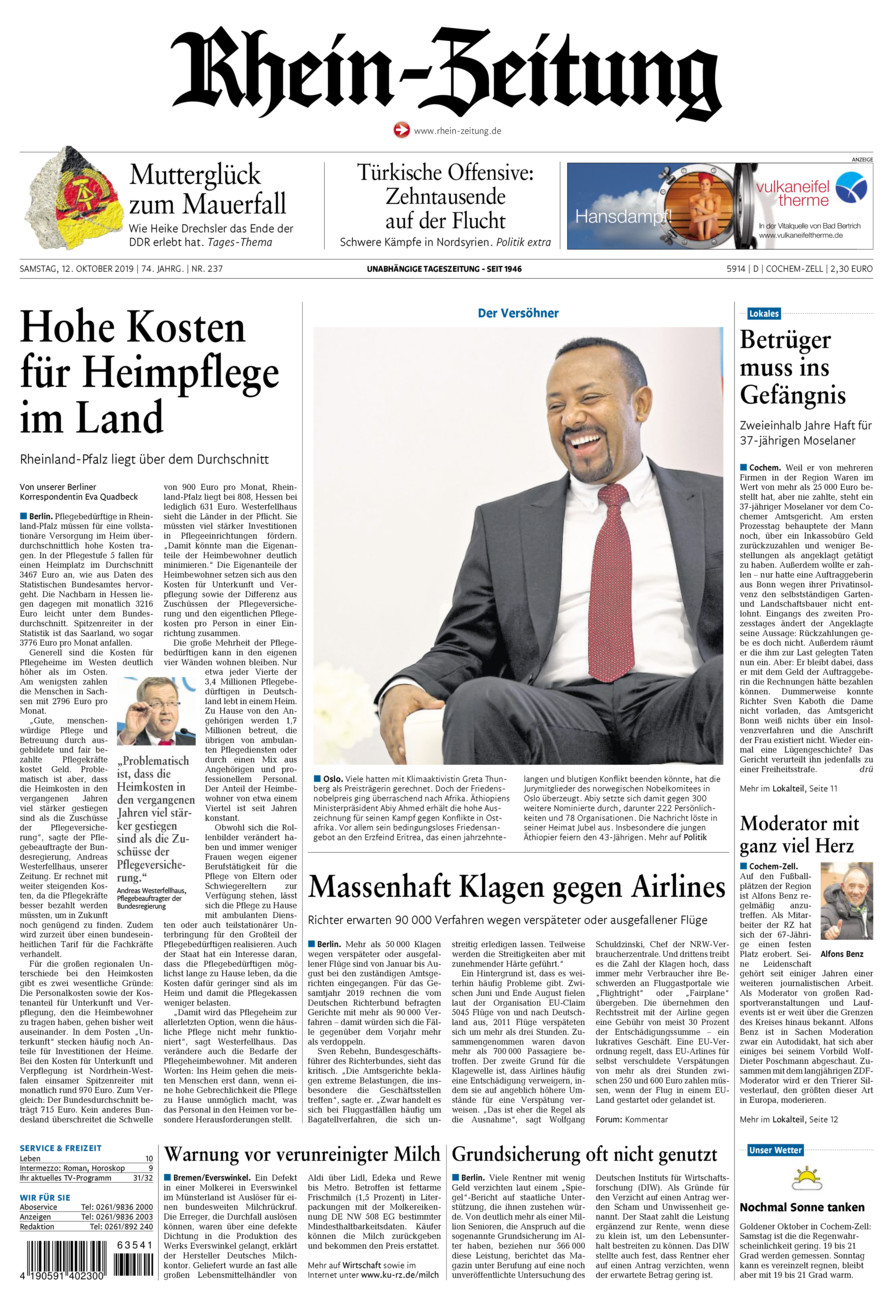 Rhein-Zeitung Kreis Cochem-Zell vom Samstag, 12.10.2019