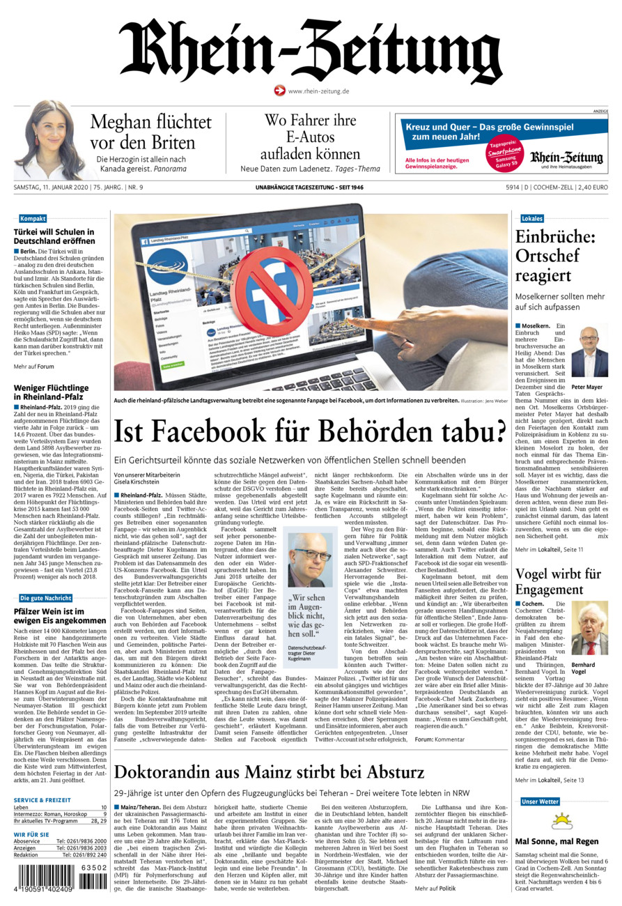Rhein-Zeitung Kreis Cochem-Zell vom Samstag, 11.01.2020