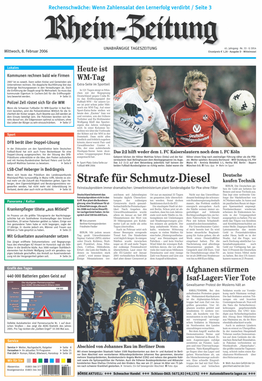 Rhein-Zeitung Kreis Cochem-Zell vom Mittwoch, 08.02.2006