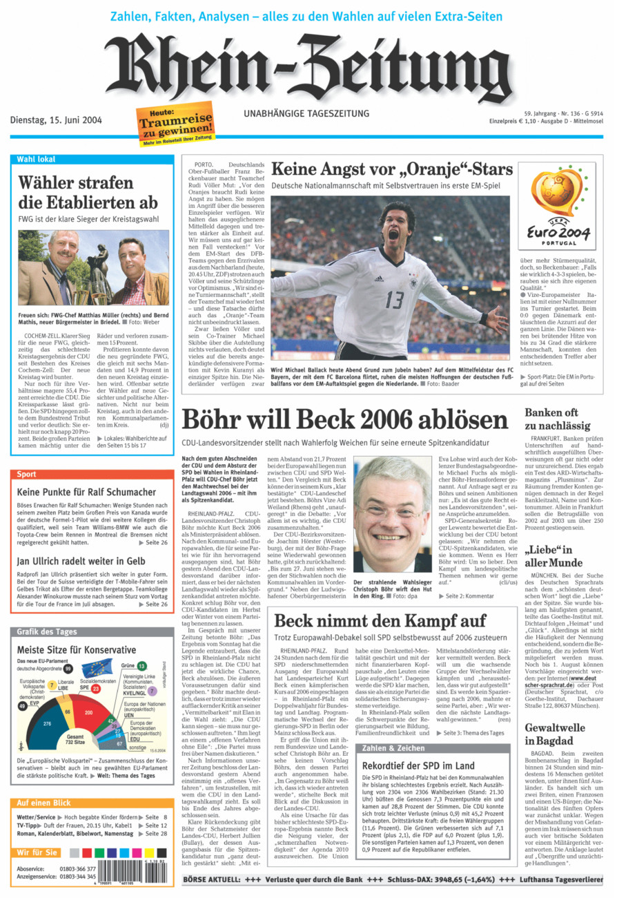 Rhein-Zeitung Kreis Cochem-Zell vom Dienstag, 15.06.2004